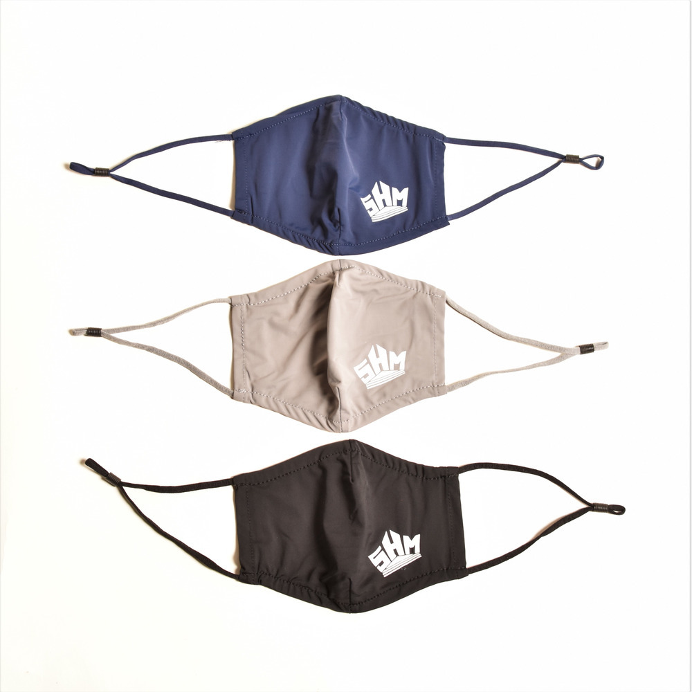 【サンクスSALE　5/25(木)18:00～6/21(水)23:59】SHMストリートロゴ ドライシルキータッチ耳紐調整マスク_グレーのみ 詳細画像 1