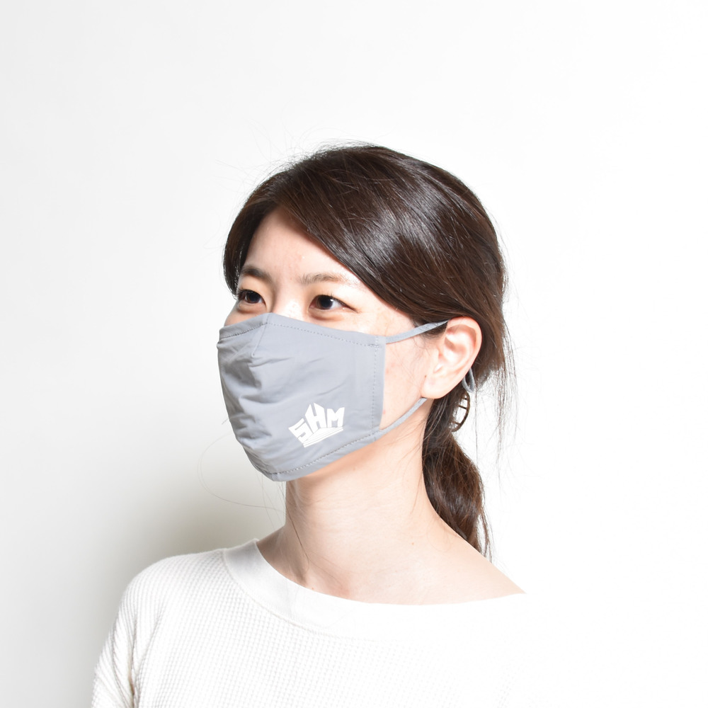 【サンクスSALE　5/25(木)18:00～6/21(水)23:59】SHMストリートロゴ ドライシルキータッチ耳紐調整マスク_グレーのみ 詳細画像 5