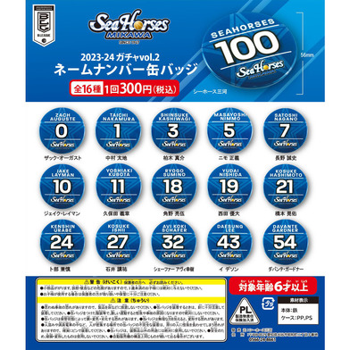 【2023-24 ガチ☆ガチャ】ネームナンバー缶バッジ 全16種
