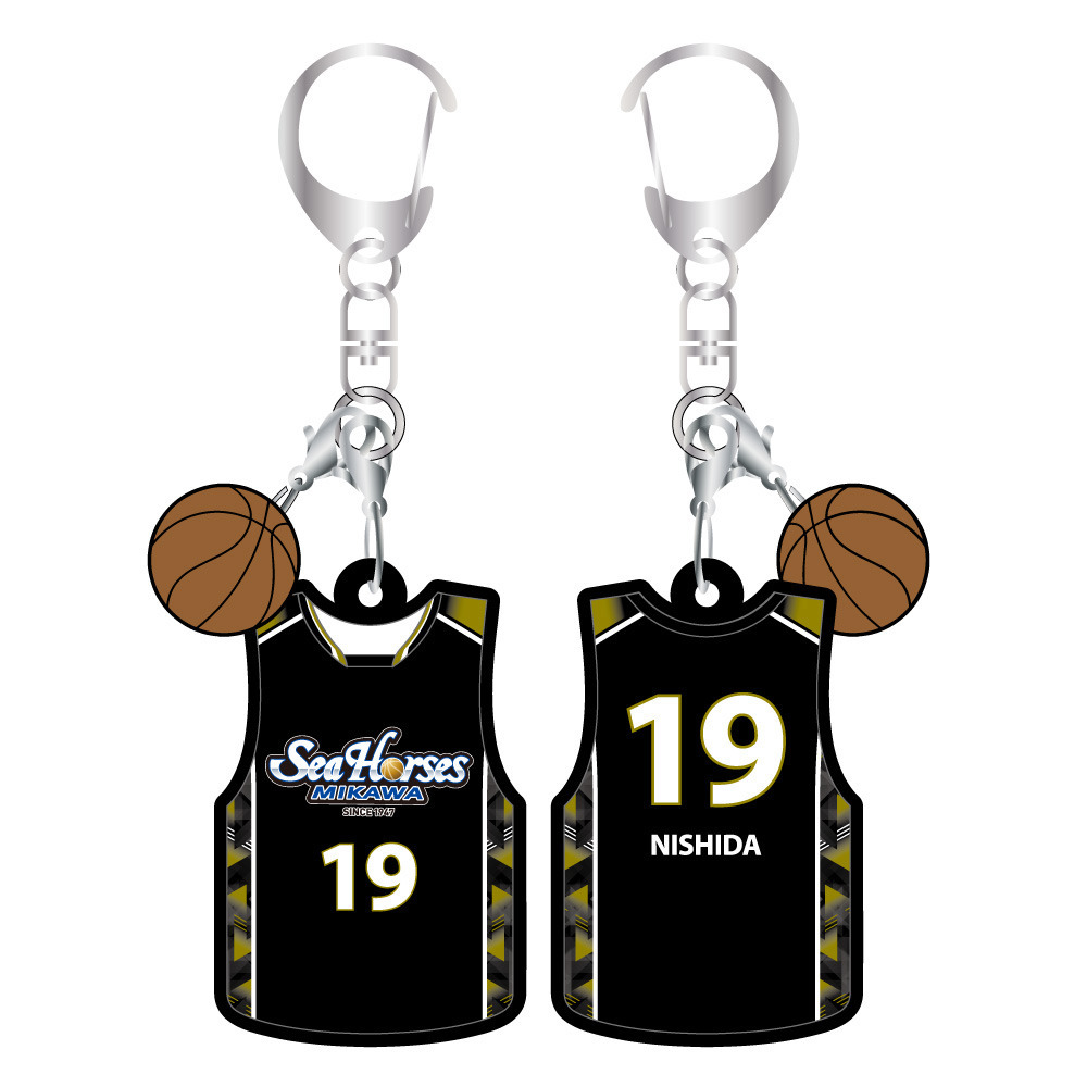 2022-23 Bリーグ シーホース三河 西田優大 ユニフォーム型キーホルダー