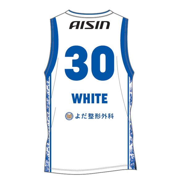 【受注生産】【第1期 ～2025/7/8(火)23:59 期間限定受注】【2025/9/下旬以降出荷予定】2025-26 ★オーセンティックユニフォーム(上) AWAY 詳細画像 #30 アーロン・ホワイト 2