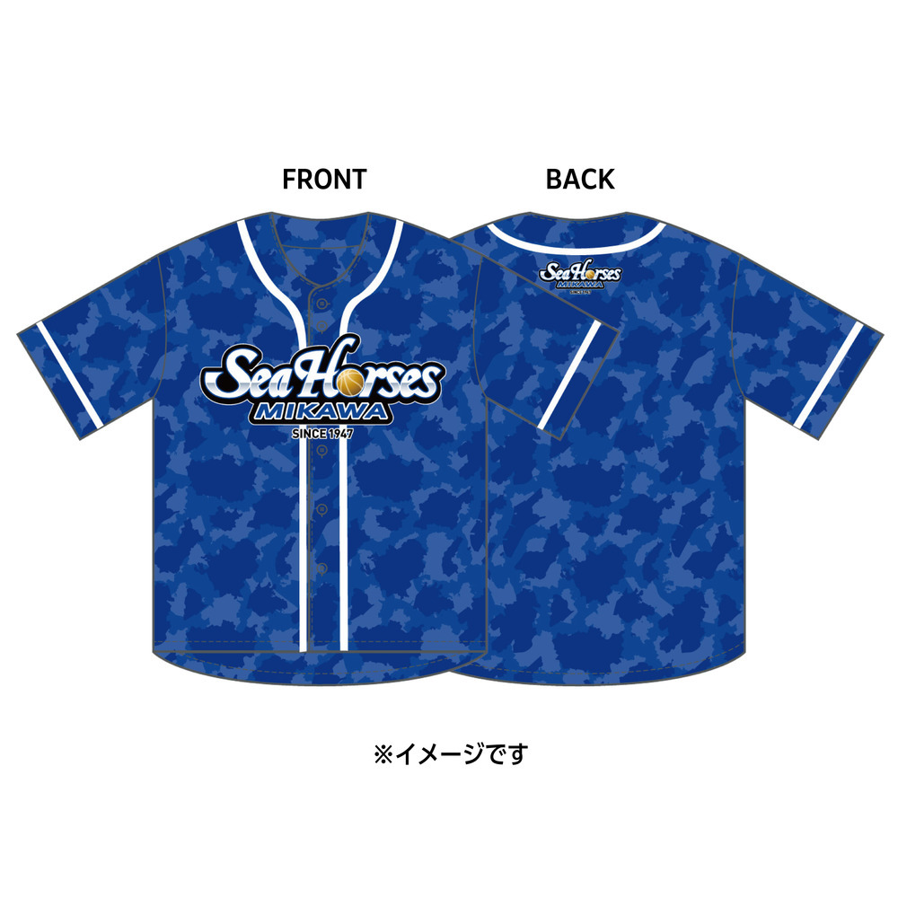 西三河カモフラ ベースボールシャツ ブルー（番号無し） 詳細画像 ブルー 1