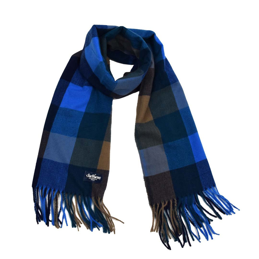 ブロックチェックストール BLU/GRN 詳細画像 1カラー(選択不可) 2