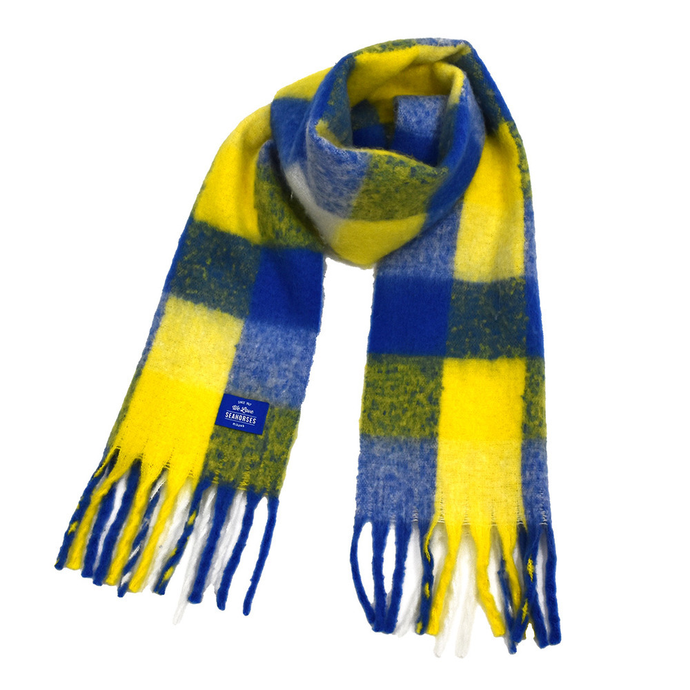 ブロックチェックフリンジ大判マフラー 詳細画像 1カラー(選択不可) 2