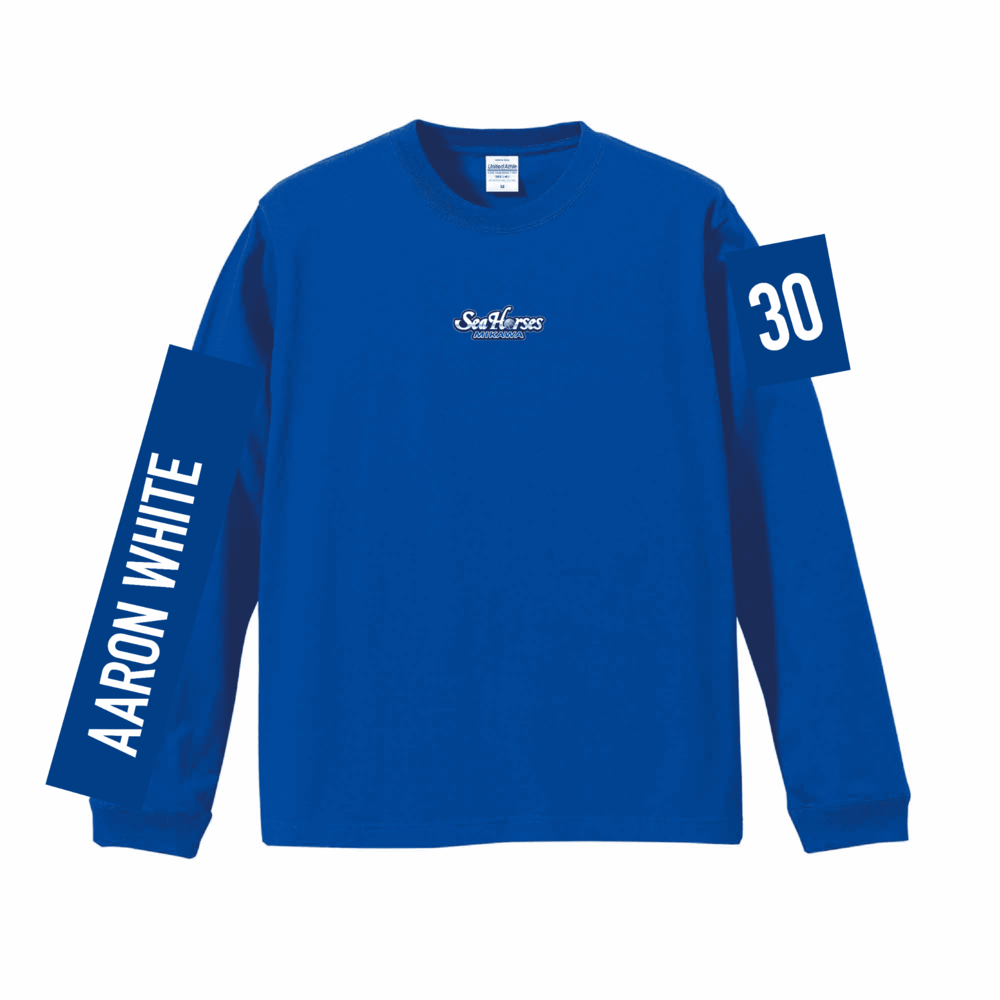 2025-26 ナンバーロングスリーブTシャツ BLU 詳細画像 #30 アーロン・ホワイト 1