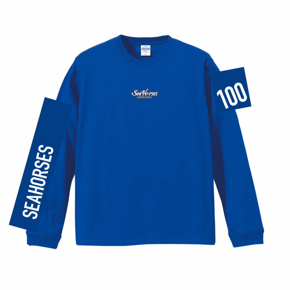 2025-26 ナンバーロングスリーブTシャツ BLU 詳細画像 #100 シーホース 1