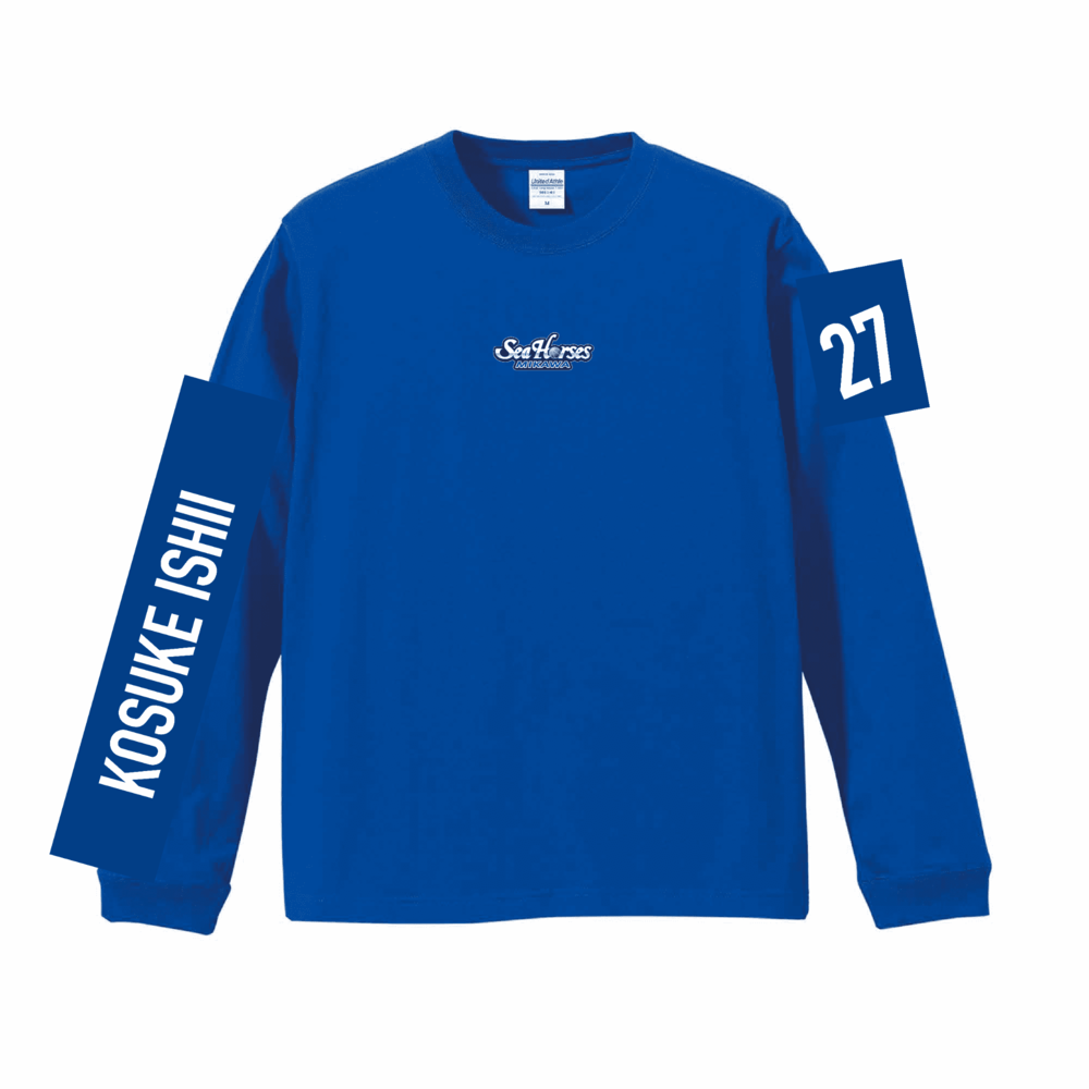 2025-26 ナンバーロングスリーブTシャツ BLU｜シーホース三河｜B