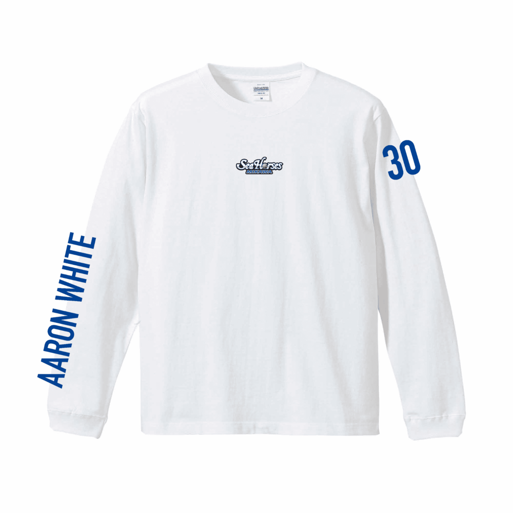 2025-26 ナンバーロングスリーブTシャツ WHT 詳細画像 #30 アーロン・ホワイト 1