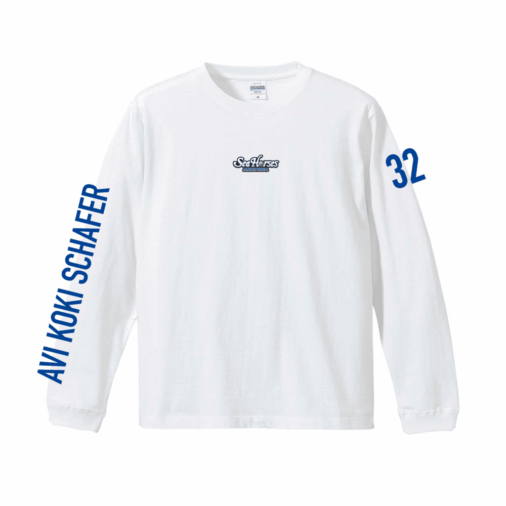 2025-26 ナンバーロングスリーブTシャツ WHT 詳細画像 #32 シェーファー アヴィ幸樹 1