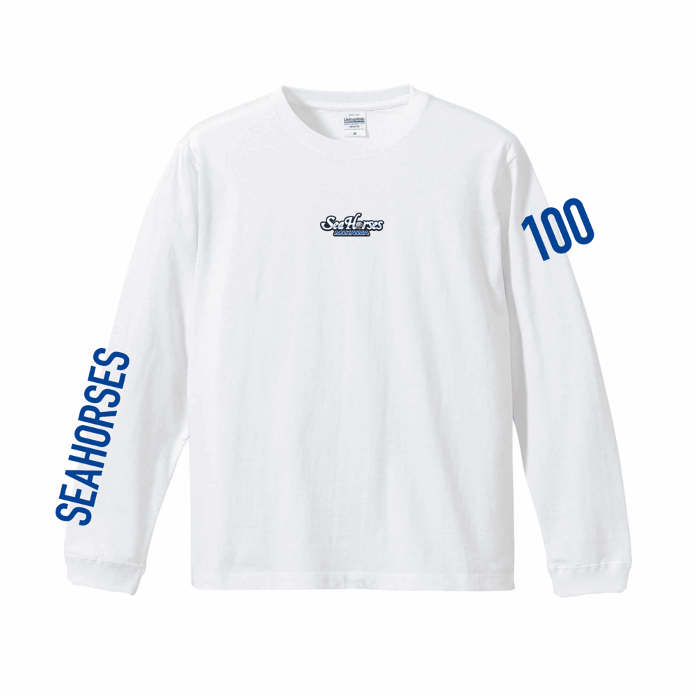 2025-26 ナンバーロングスリーブTシャツ WHT 詳細画像 #100 シーホース 1