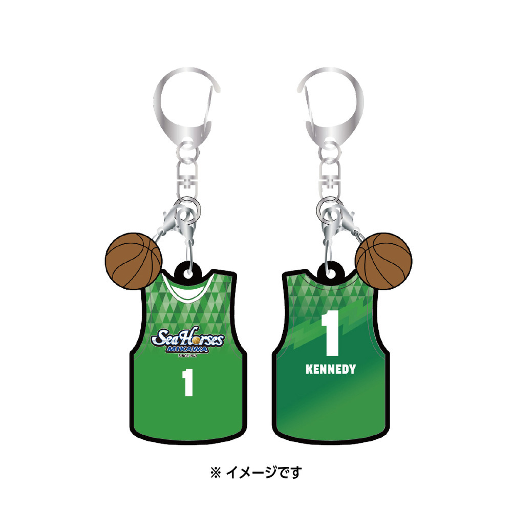 2025-26 西尾市コラボ ユニフォーム型ラバーキーホルダー 詳細画像 #1 トーマス・ケネディ 1