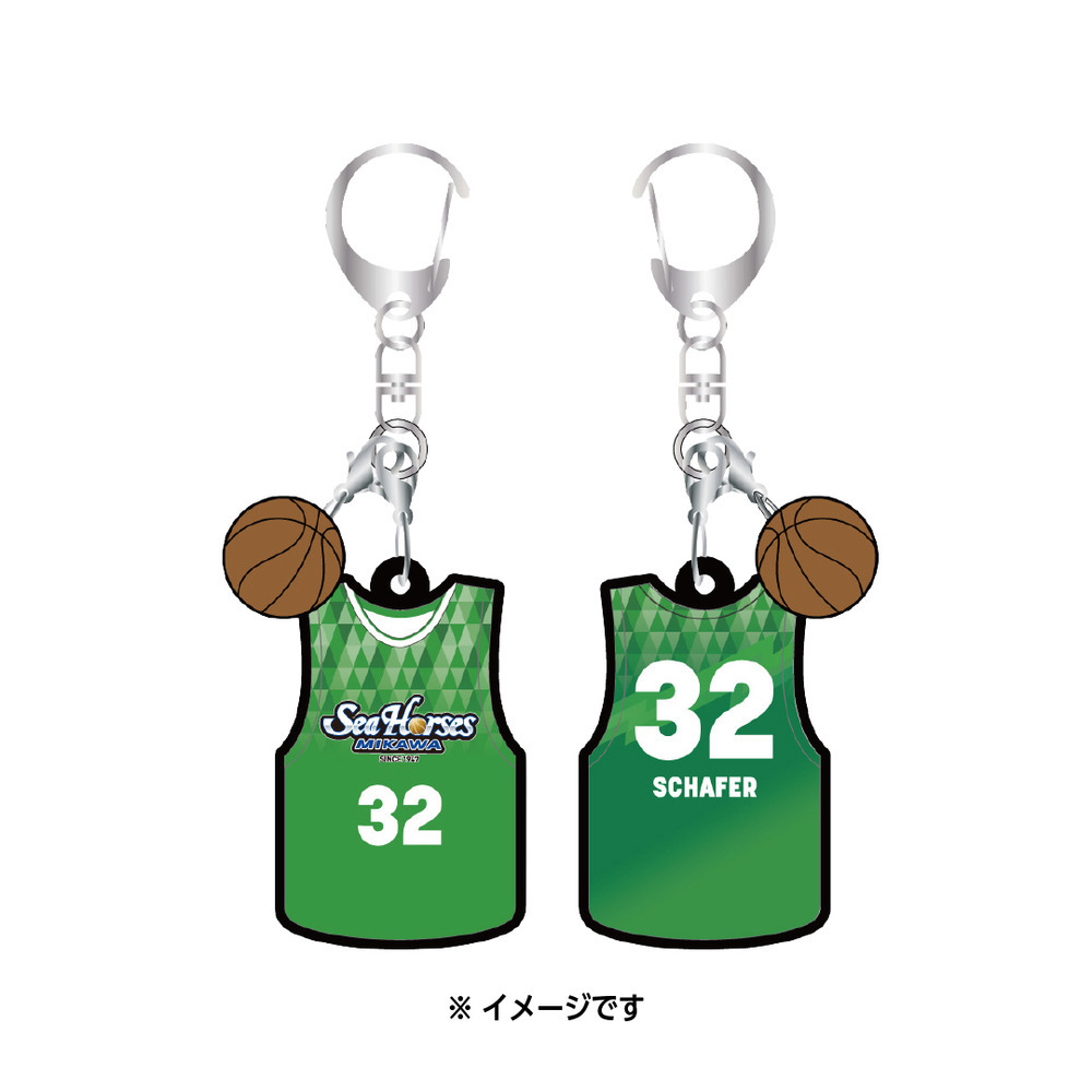 2025-26 西尾市コラボ ユニフォーム型ラバーキーホルダー 詳細画像 #32 シェーファー アヴィ幸樹 1