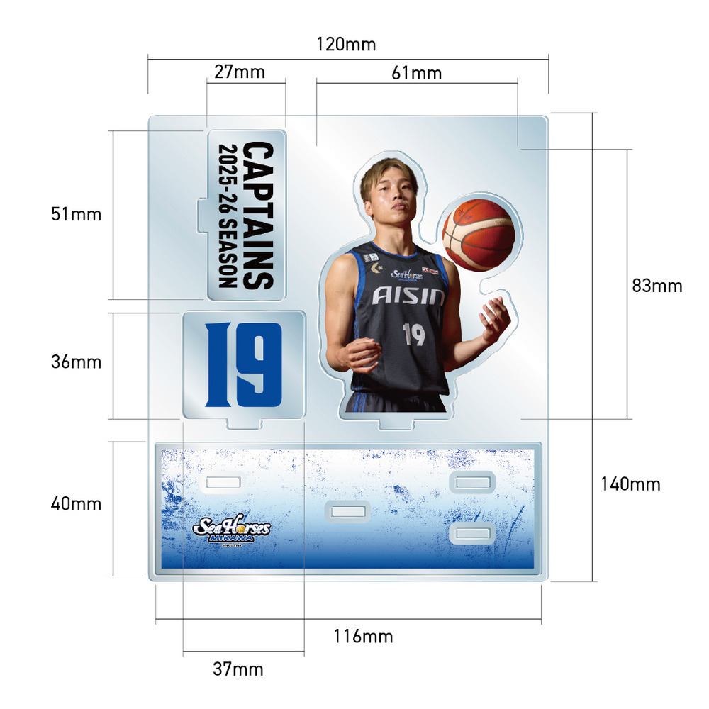 【EC受注限定】【2/25(水)～3/3(火)23:59 期間限定受注】【4月下旬以降出荷予定】2025-26 CAPTAINS アクリルスタンド_#19西田ver 詳細画像 1カラー(選択不可) 2