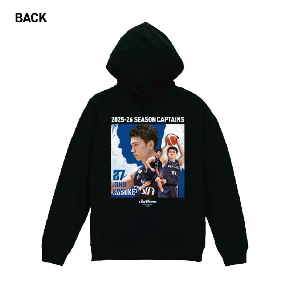 【EC受注限定】【3/16(月)～3/30(月)23:59 期間限定受注】【5月上旬以降出荷予定】2025-26 CAPTAINS プルオーバーパーカー_#27石井ver 詳細画像 ブラック 1
