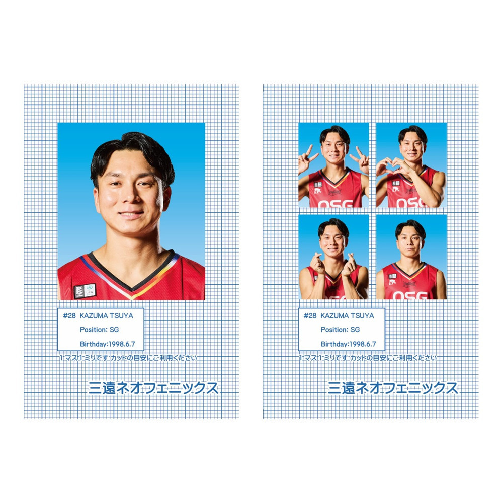 証明写真風ステッカー 2025-26｜三遠ネオフェニックス｜B.LEAGUE（B