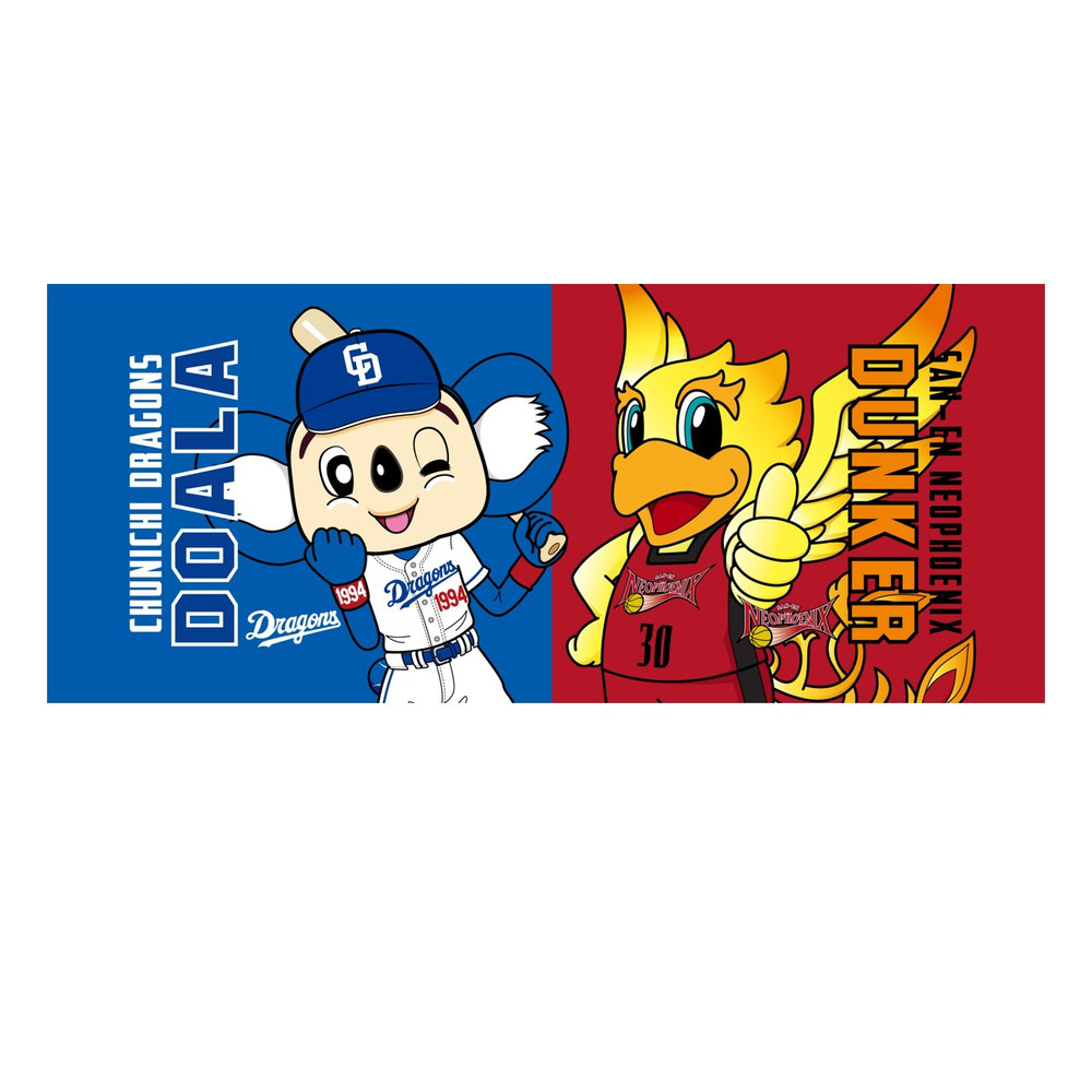 【中日ドラゴンズコラボ】ダンカー×ドアラ フェイスタオル 詳細画像 1