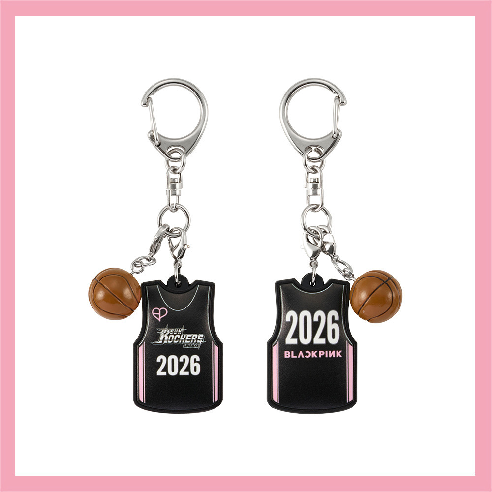 BLACKPINK &times; SUNROCKERS バスケシャツ型キーホルダー 詳細画像 BLACK 1