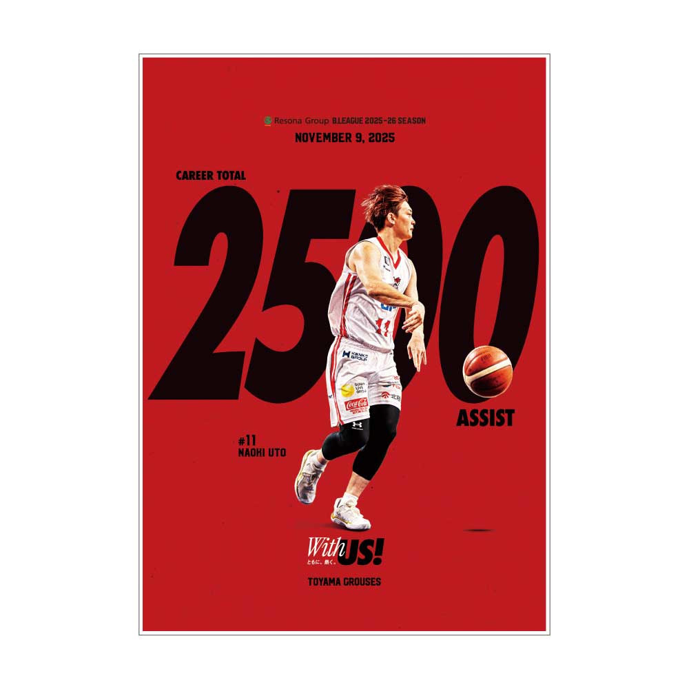 宇都直輝選手 2500アシスト スタンド付きメモリアルアクリルパネル 詳細画像 1カラー 1