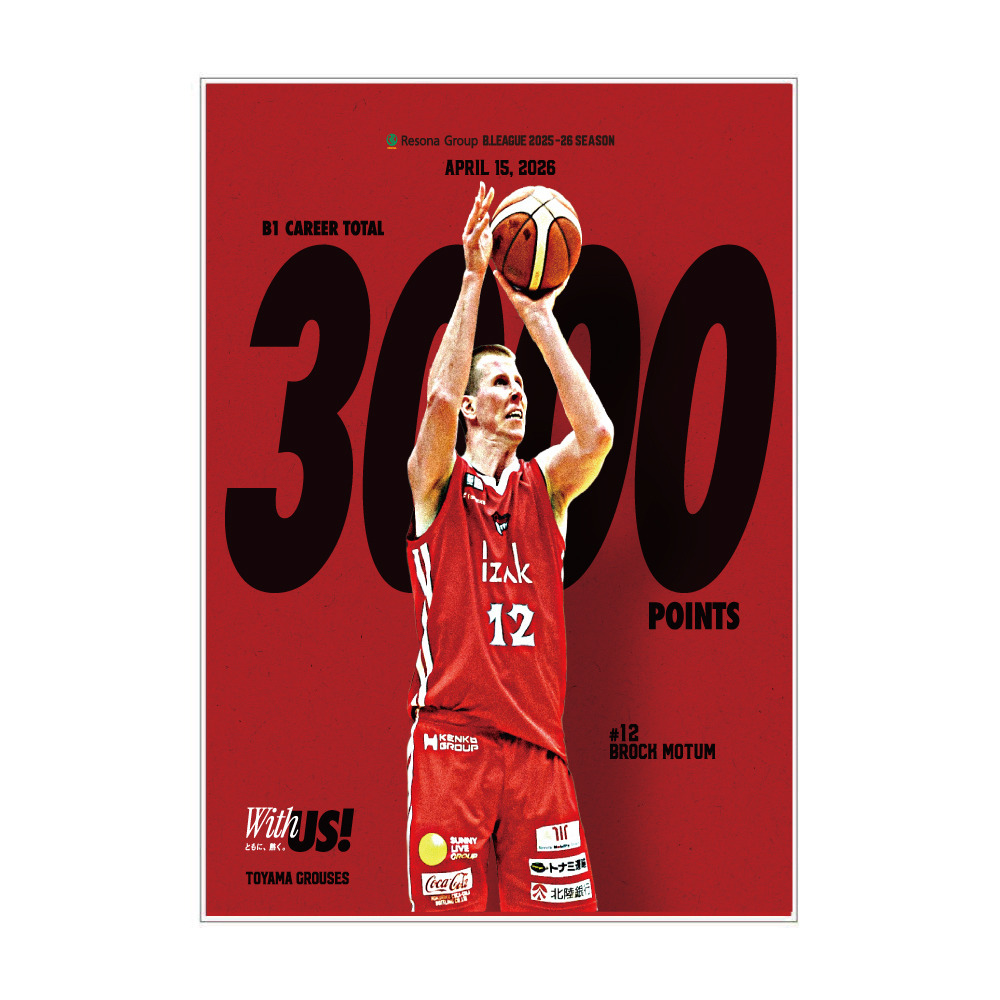 ブロック・モータム選手　B1通算3000得点メモリアルスタンド付きアクリルパネル 詳細画像 1カラー 1