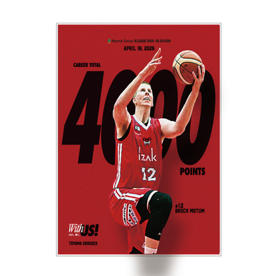 ブロック・モータム選手　個人通算4000得点メモリアルスタンド付きアクリルパネル