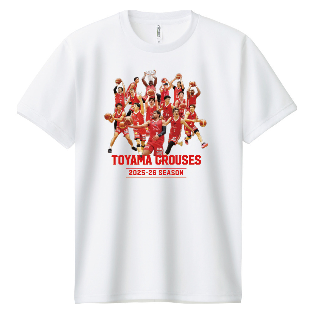 2025-26 SEASON 選手集合Tシャツ（ホワイト）｜富山グラウジーズ｜B