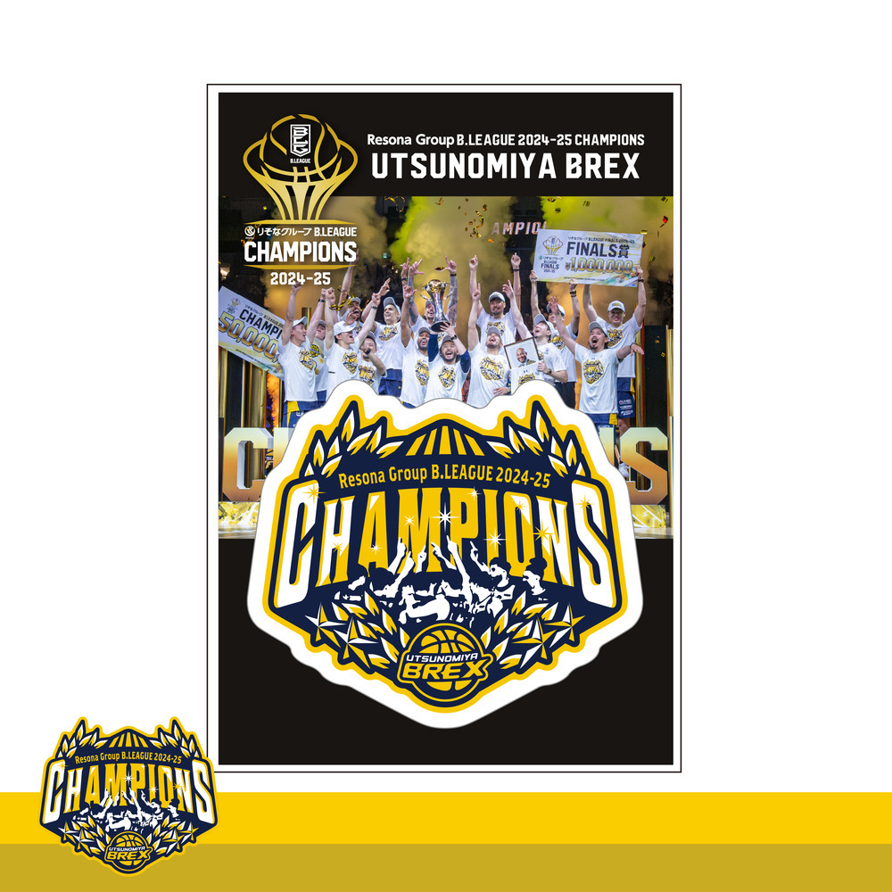 《第1次受付 5/28(水)12:00～ 6/1(日)23:59》【予約販売】BREX B.LEAGUE 2024-25 チャンピオン ステッカー 台紙付 詳細画像 1カラー 1