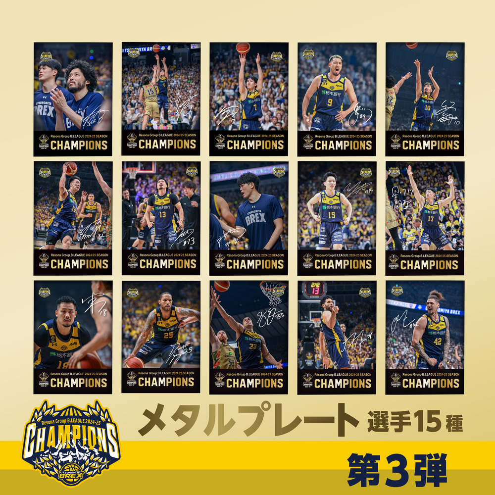《予約受付 6/9(月)18:00～ 6/15(日)23:59》BREX B.LEAGUE 2024-25 チャンピオン メタルプレート(B5)  詳細画像 #0 TABUSE 1