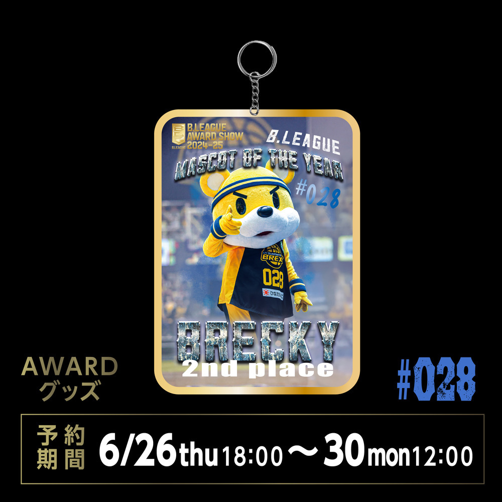 《予約受付 6/26(木)18:00～ 6/30(月)12:00》【予約販売】2024-25 MASCOT OF THE YEAR #028 BRECKY メタルキーホルダー 詳細画像 1カラー 1