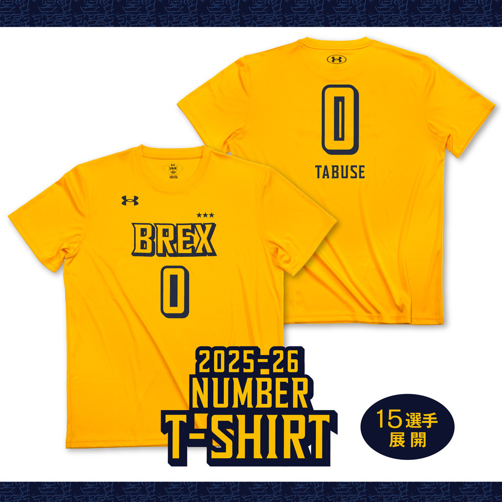 《予約受付 9/6(土)18:00～ 9/16(火)12:00》【予約販売】2025-26 選手ナンバーTシャツ 詳細画像 #0 TABUSE 1