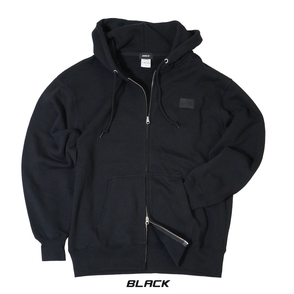 BASIC BREX ヘビーウェイトフルジップパーカー（ウーブンパッチ） 詳細画像 ブラック 2