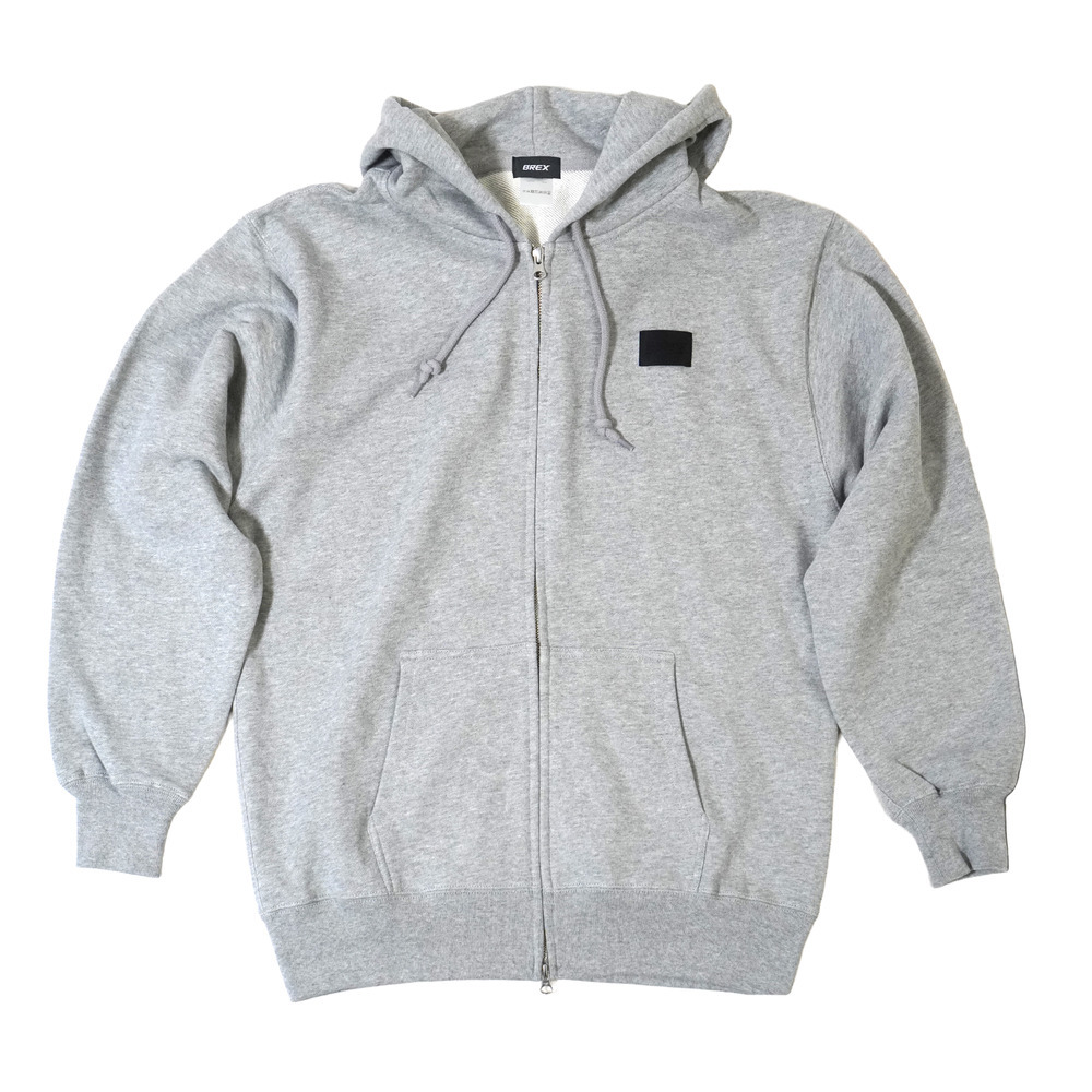 BASIC BREX ヘビーウェイトフルジップパーカー（ウーブンパッチ） 詳細画像 ミックスグレー 2