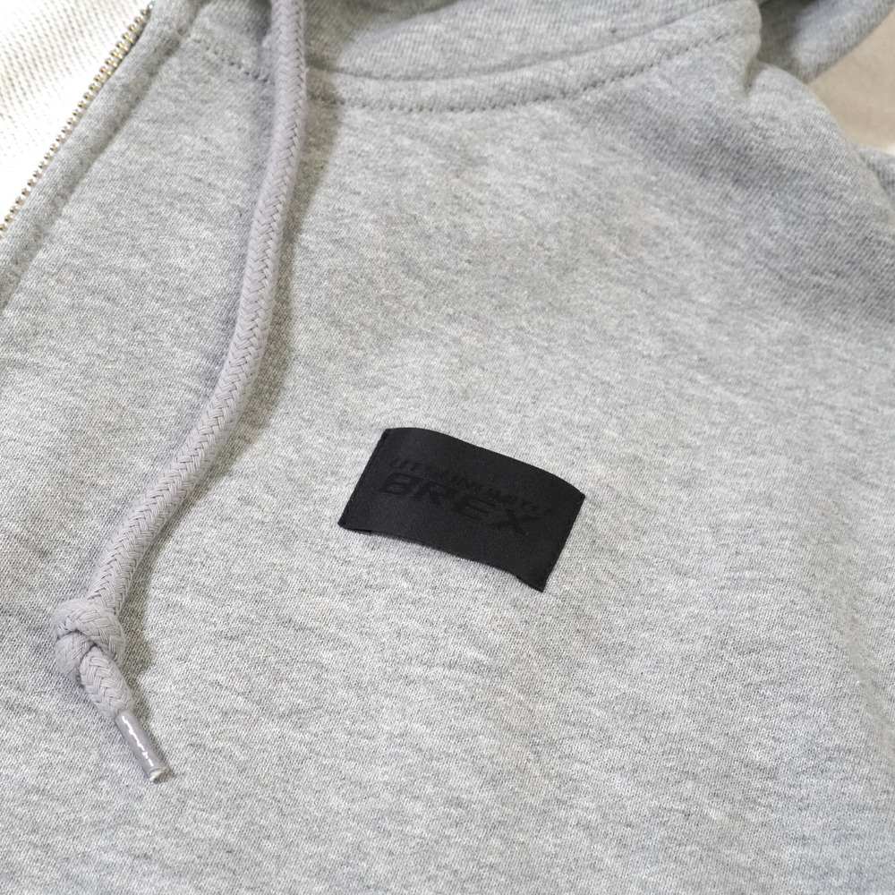 BASIC BREX ヘビーウェイトフルジップパーカー（ウーブンパッチ） 詳細画像 ミックスグレー 3