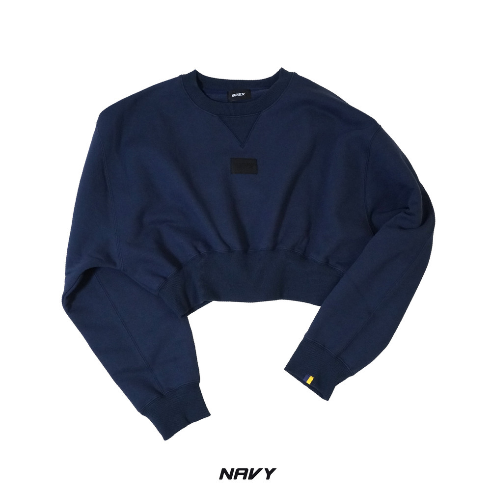 BASIC BREX クロップドトレーナー（ウーブンパッチ） 詳細画像 ネイビー 1