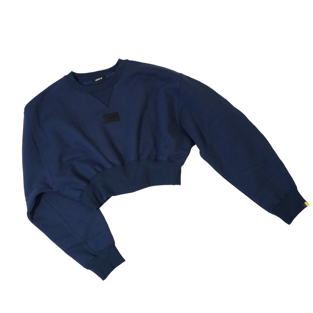 BASIC BREX クロップドトレーナー（ウーブンパッチ） 詳細画像 ネイビー 2