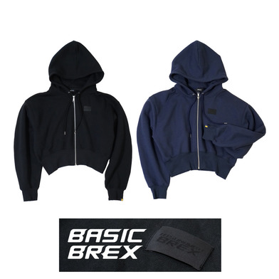 BASIC BREX クロップドフルジップパーカー（ウーブンパッチ）