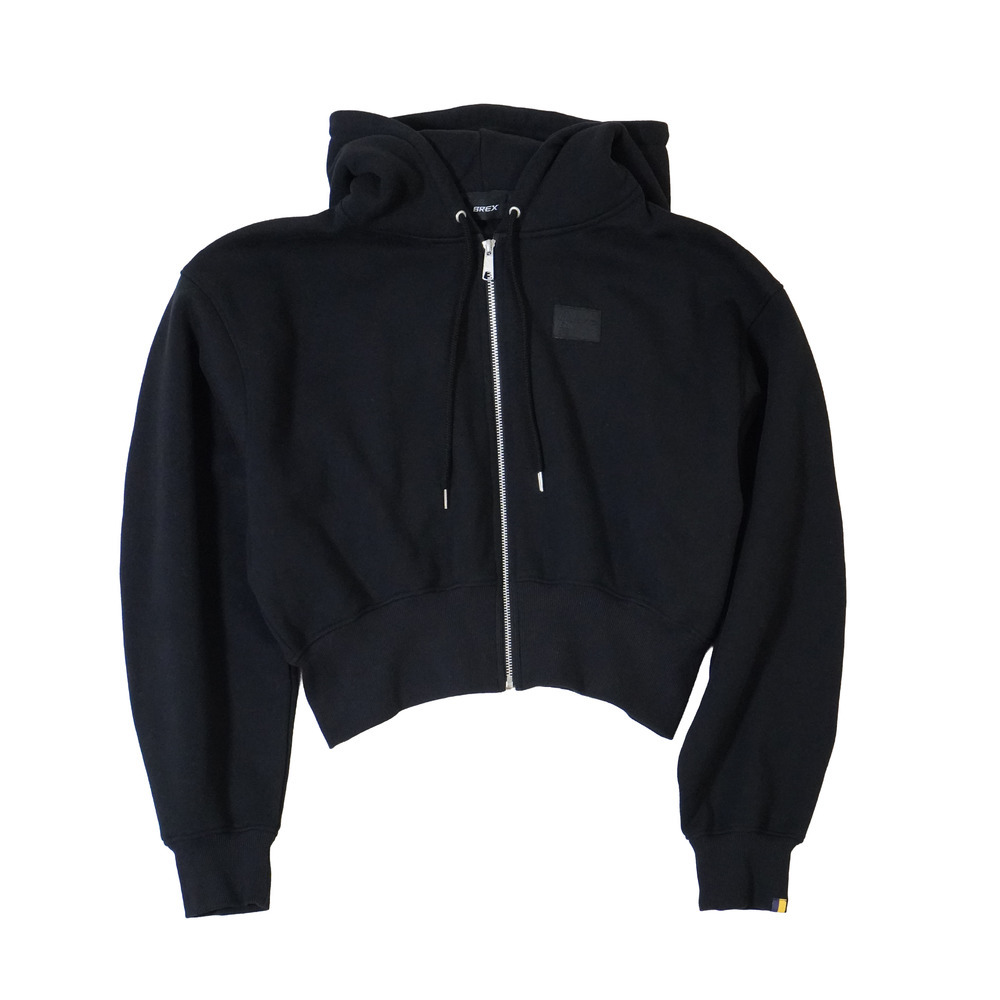 BASIC BREX クロップドフルジップパーカー（ウーブンパッチ） 詳細画像 ブラック 3