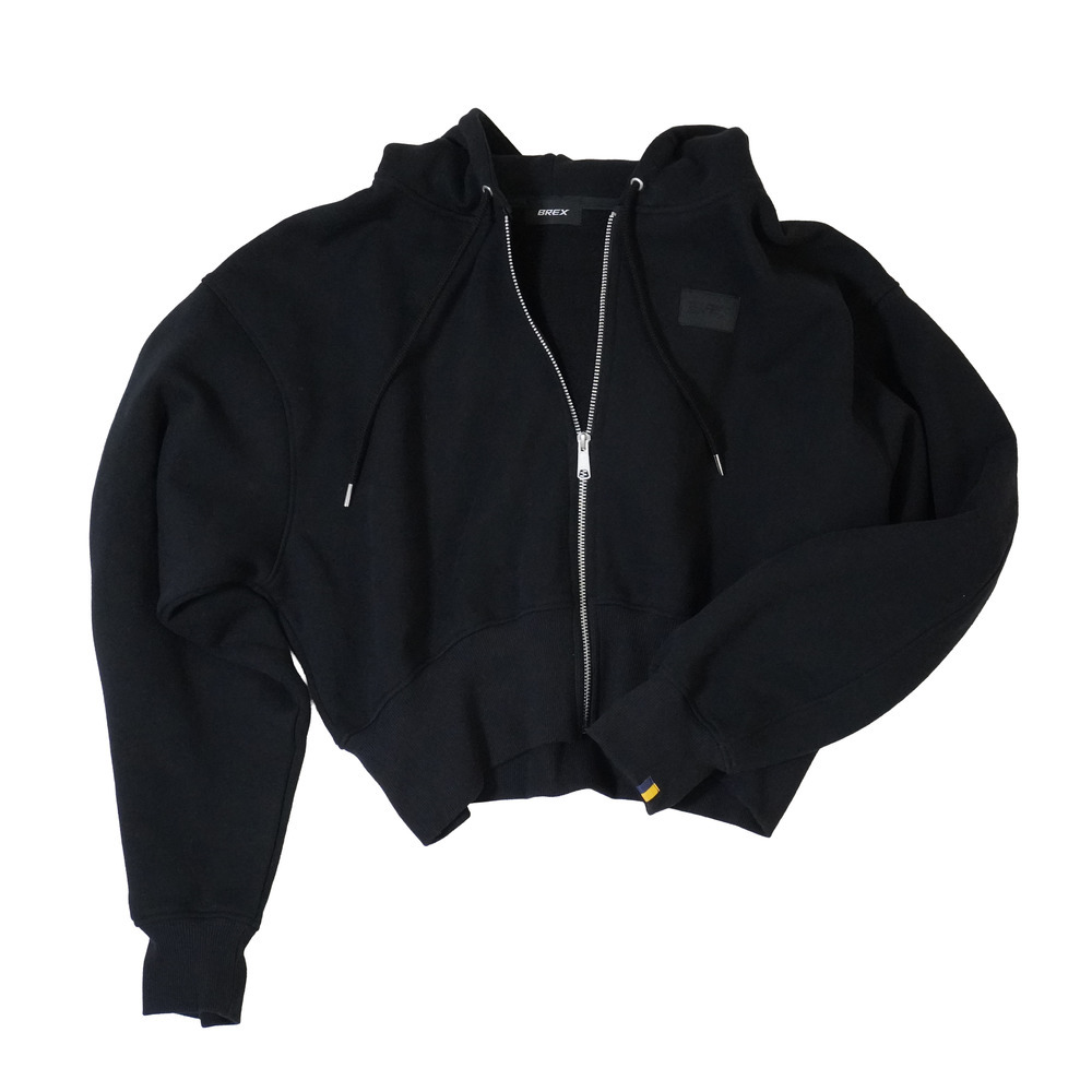 BASIC BREX クロップドフルジップパーカー（ウーブンパッチ） 詳細画像 ブラック 4