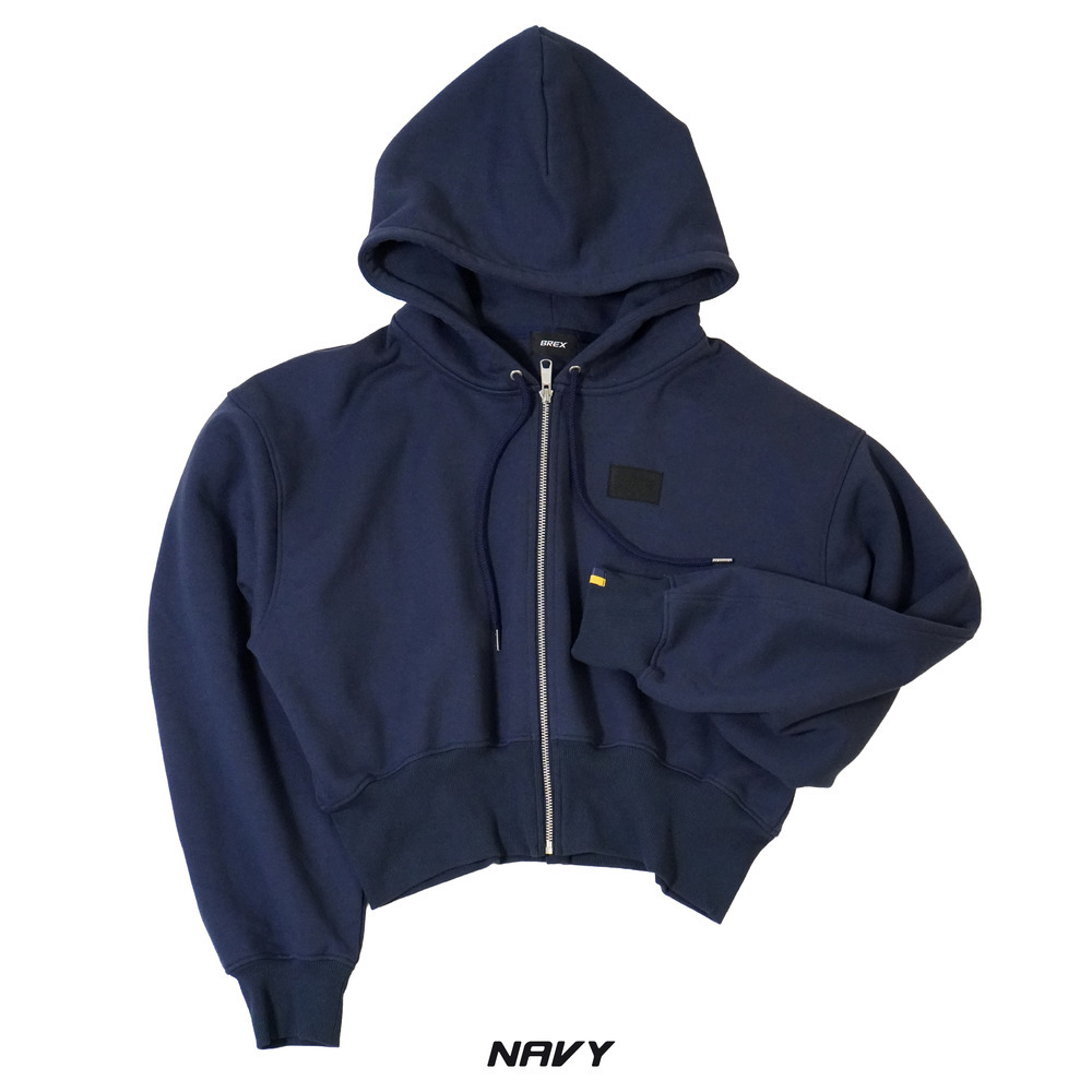 BASIC BREX クロップドフルジップパーカー（ウーブンパッチ） 詳細画像 ネイビー 1