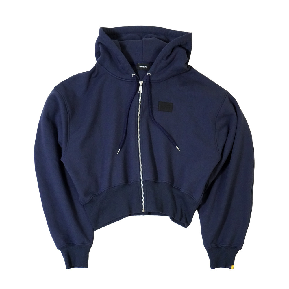 BASIC BREX クロップドフルジップパーカー（ウーブンパッチ） 詳細画像 ネイビー 2