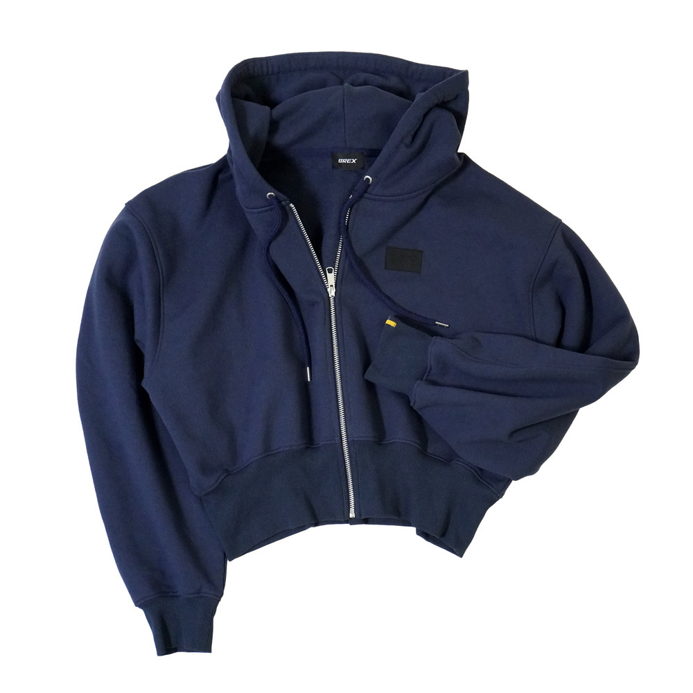 BASIC BREX クロップドフルジップパーカー（ウーブンパッチ） 詳細画像 ネイビー 3