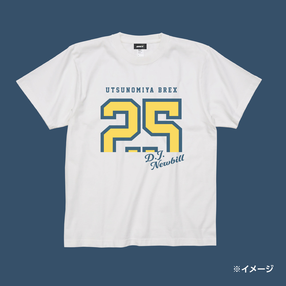 《予約受付 1/31(土)18:00～ 2/6(金)12:00》2025-26 選手カジュアルナンバーTシャツ ヴィンテージホワイト 詳細画像 #25 NEWBILL 1