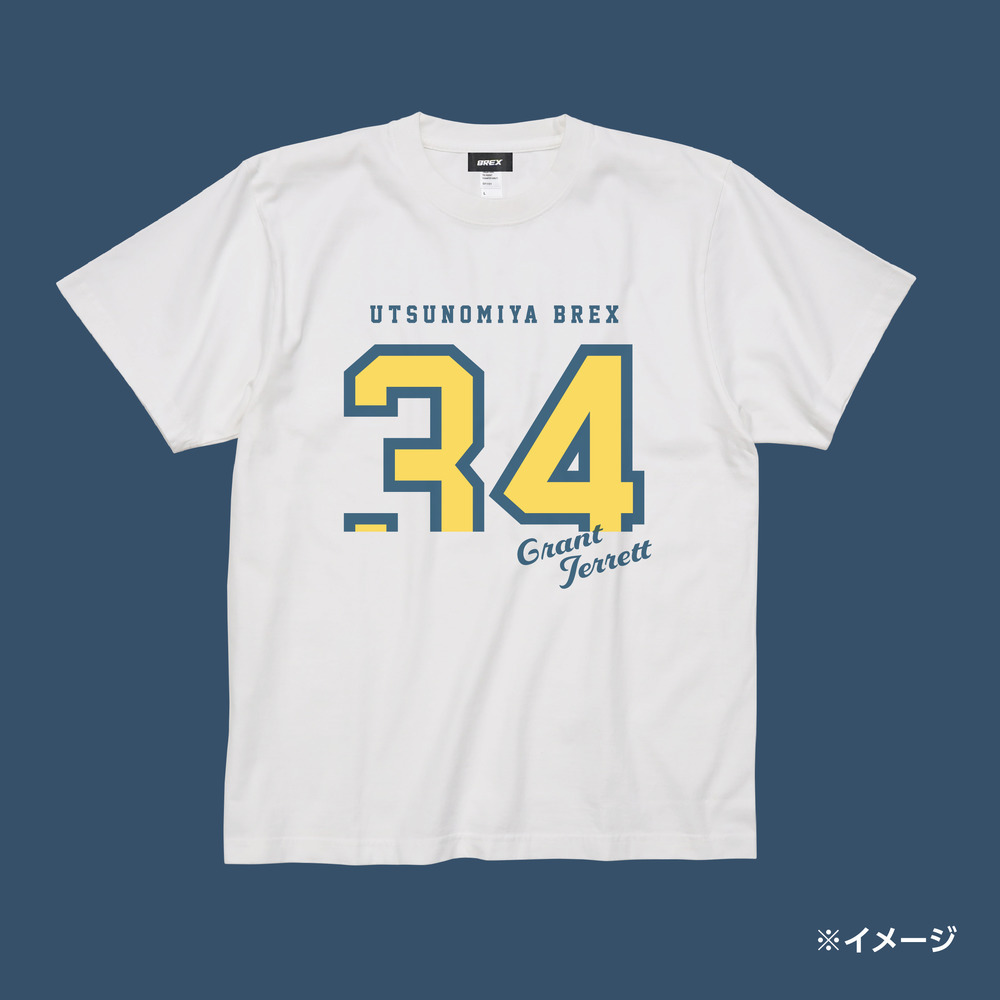 《予約受付 1/31(土)18:00～ 2/6(金)12:00》2025-26 選手カジュアルナンバーTシャツ ヴィンテージホワイト 詳細画像 #34 JERRETT 1
