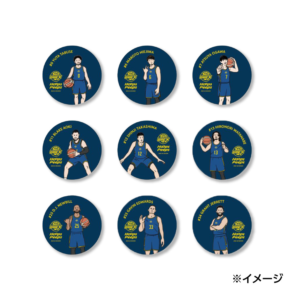 2025-26 BREX&times;Hoops Peeps 缶バッジ（ランダム5個セット） 詳細画像 1カラー 2