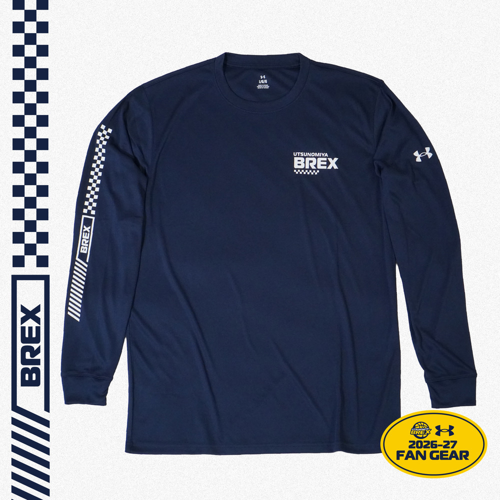 UA BREX B-CHECK サイドプリント ロンT 詳細画像 ネイビー 1